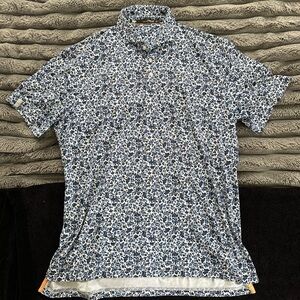 Ralph Lauren Blue and White Floral Button Down Shirt
